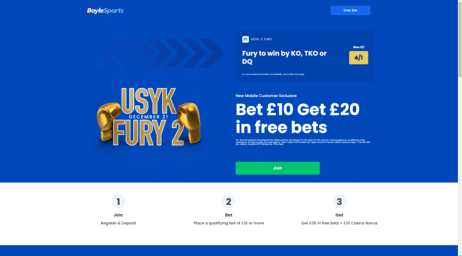 Tyson Fury BoyleSports’ 4/1 odds boost for a KO win