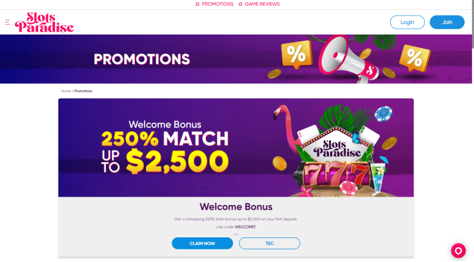 Slots Paradise Promo Code