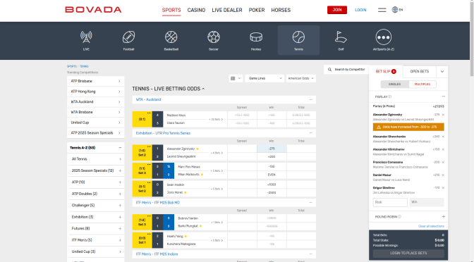 Tennis Bets: Bovada